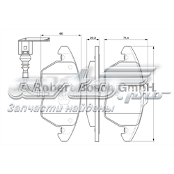 Колодки гальмівні передні, дискові 0986424797 BOSCH