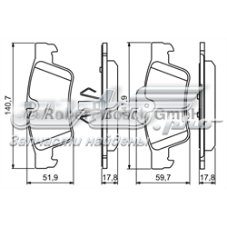 Колодки на гальмо задній дисковий 0986494256 BOSCH