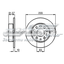 Диск гальмівний задній 0986479099 BOSCH