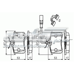 0 986 494 599 Bosch sapatas do freio traseiras de disco