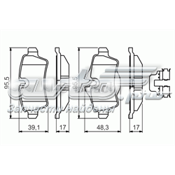 0 986 494 645 Bosch sapatas do freio traseiras de disco