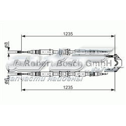 Трос ручного гальма задній, правий/лівий 1987477869 BOSCH