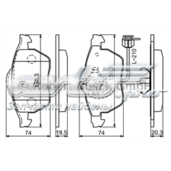 Колодки гальмівні передні, дискові 0986494050 BOSCH