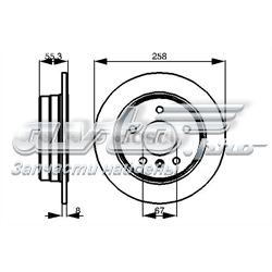 0986479B36 Bosch disco do freio traseiro