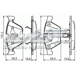 0 986 495 082 Bosch sapatas do freio dianteiras de disco