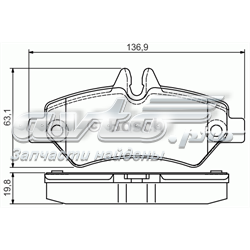 0986495100 Bosch sapatas do freio traseiras de disco