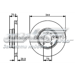 Гальмо дискове переднє 0986479475 BOSCH