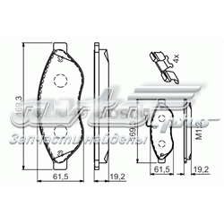 0986494591 Bosch sapatas do freio dianteiras de disco