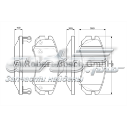 Колодки гальмівні передні, дискові 0986424815 BOSCH