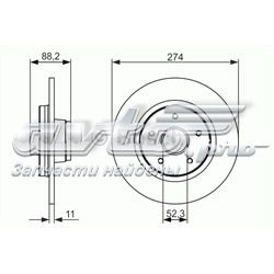 Диск гальмівний задній 0986479695 BOSCH