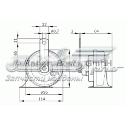 Сигнал звукової, клаксон 0986AH0501 BOSCH