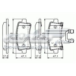 0 986 494 586 Bosch sapatas do freio traseiras de disco