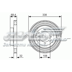 0986479A65 Bosch disco do freio dianteiro