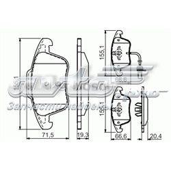 0 986 494 538 Bosch sapatas do freio dianteiras de disco