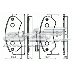 0 986 495 095 Bosch sapatas do freio dianteiras de disco