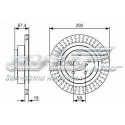 0986479T56 Bosch disco do freio traseiro