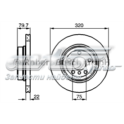 Диск гальмівний задній 0986479166 BOSCH