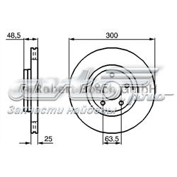 Диск гальмівний передній 0986479171 BOSCH