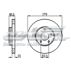 Диск гальмівний передній 0986479173 BOSCH