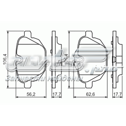 Задні гальмівні колодки 0986494432 BOSCH