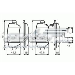 Колодки гальмові задні, дискові 0986494654 BOSCH