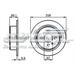 Диск гальмівний задній 0986478034 BOSCH