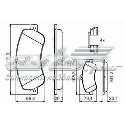 0986494648 Bosch sapatas do freio dianteiras de disco