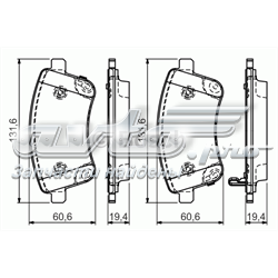 0 986 494 552 Bosch sapatas do freio dianteiras de disco