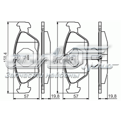 Передние тормозные колодки 0986495162 Bosch