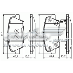 0986495165 Bosch sapatas do freio traseiras de disco