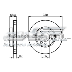 Гальмо дискове переднє 0986479250 BOSCH