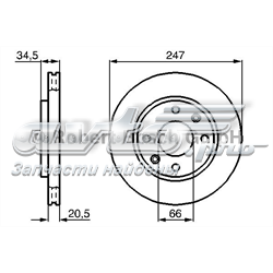 Диск гальмівний передній 0986478370 BOSCH