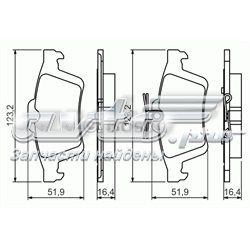 Комплект задніх колодок 0986494528 BOSCH