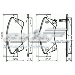 0986495106 Bosch sapatas do freio dianteiras de disco