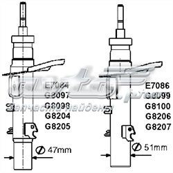 5208F9 Peugeot/Citroen amortecedor dianteiro direito