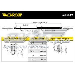 Амортизатор для багажника газовий ML5447 MONROE