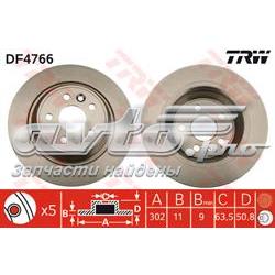 DF4766 TRW Disco de freno, eje trasero DF4766 TRW