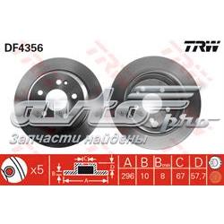 DF4356 TRW Disco de freno, eje trasero DF4356 TRW