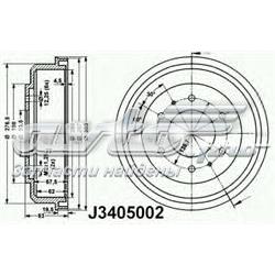 J3405002 Jakoparts tambor do freio traseiro
