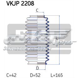 VKJP2208 SKF bota de proteção do mecanismo de direção (de cremalheira)