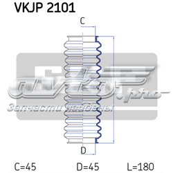 VKJP 2101 SKF bota de proteção do mecanismo de direção (de cremalheira)