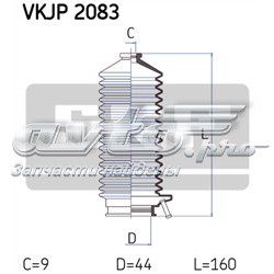 VKJP2083 SKF bota de proteção do mecanismo de direção (de cremalheira)