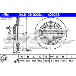 24.0120-0238.1 ATE disco do freio traseiro
