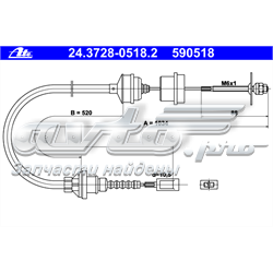 24.3728-0518.2 ATE cabo de embraiagem