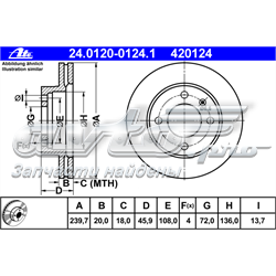 Гальмо дискове переднє 24012001241 ATE