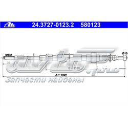 24372701232 ATE cabo traseiro direito/esquerdo do freio de estacionamento