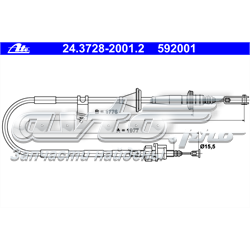 24372820012 ATE cabo de embraiagem