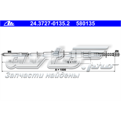 24.3727-0135.2 ATE cabo traseiro direito/esquerdo do freio de estacionamento