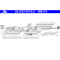 24372701732 ATE cabo traseiro direito/esquerdo do freio de estacionamento