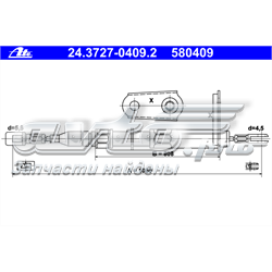 24372704092 ATE cabo traseiro direito/esquerdo do freio de estacionamento